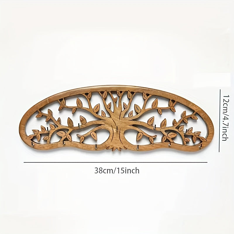 Rustic Herb Drying Rack Hanging - Artistic Life Tree Design Holds 11 Bouquets. Wooden Tree-Shaped Jewelry Holder for Storing Jewelry. Space-Saving Herb & Flower Dryer Wall Decor Art for Kitchen Witches, Gardeners & Crafters - Thanksgiving Gift