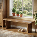 Indoor Pine Dining Bench, 62.9''L Solid Wood Seating, 350lbs Weight Capacity, Fits 3 People for Kitchen, Dining Room& Living Space