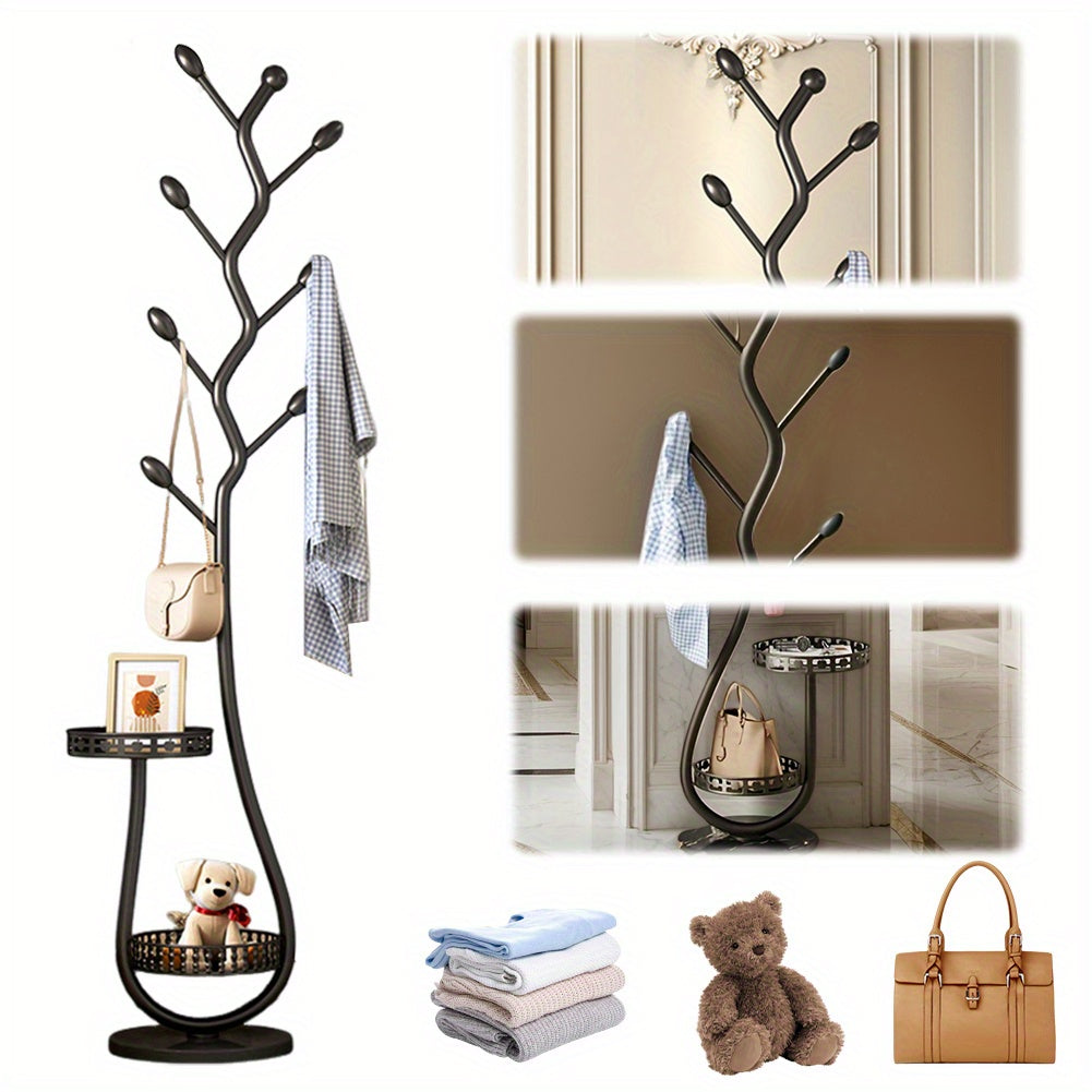 8 Hook Clothes Rack Tree Coat Storage Helper Organize Hat Tie Bag Scarf, Metal Hanger Bag Hat Holder Tree Hanger