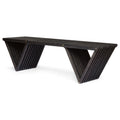 Acacia Wood Plank Design Terrace Bench | Solid and Comfortable, Fashionable Geometric Creativity, Elegant and Durable Multi-functional Outdoor Decorative Bench, Dining Chair, Leisure Balcony Garden Chair, Brown Hardwood