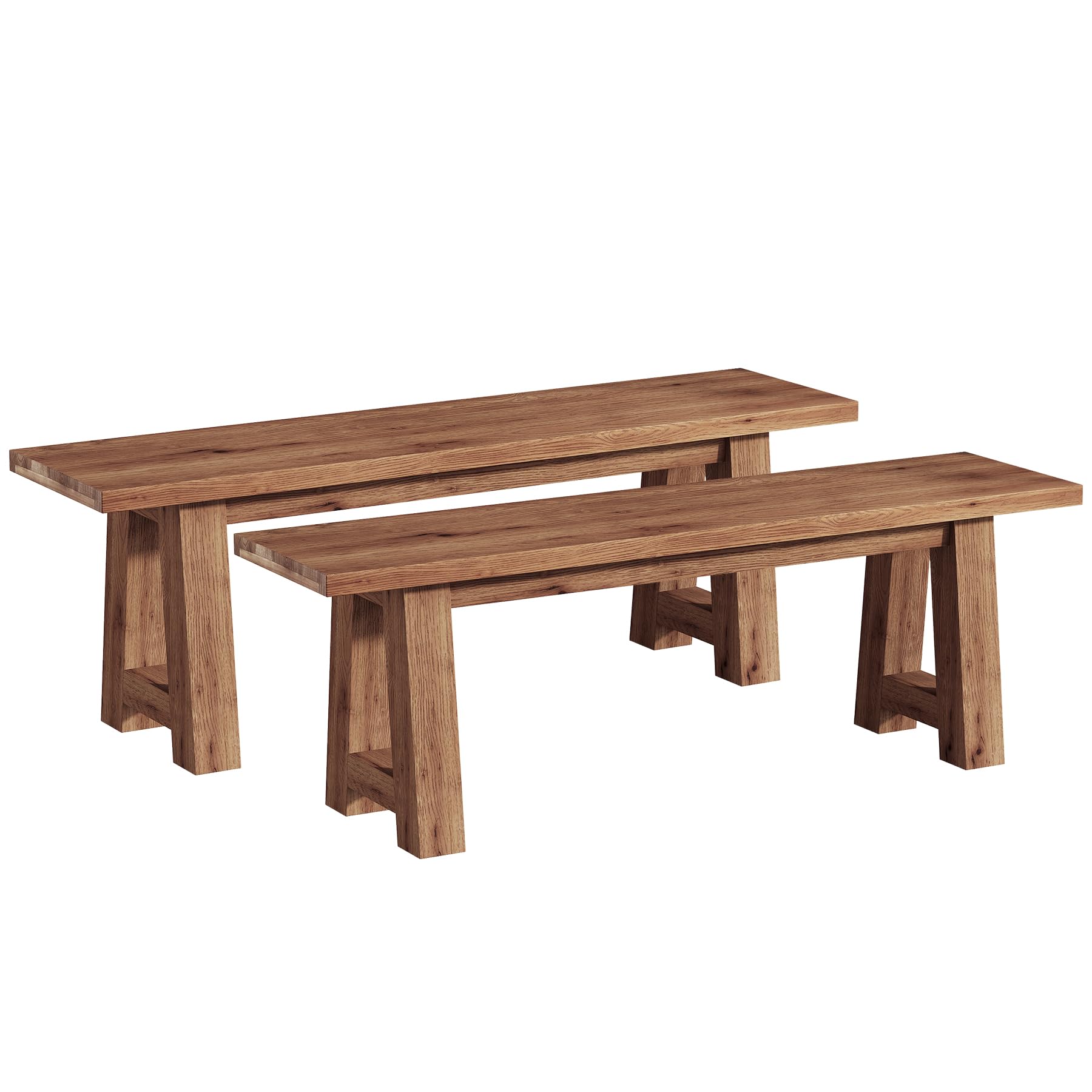 Solid Wood Dining Bench with A-Shaped Legs, 55.12' Farmhouse Indoor Bench for Dining Room, Kitchen, Entryway, Hallway And Living Room