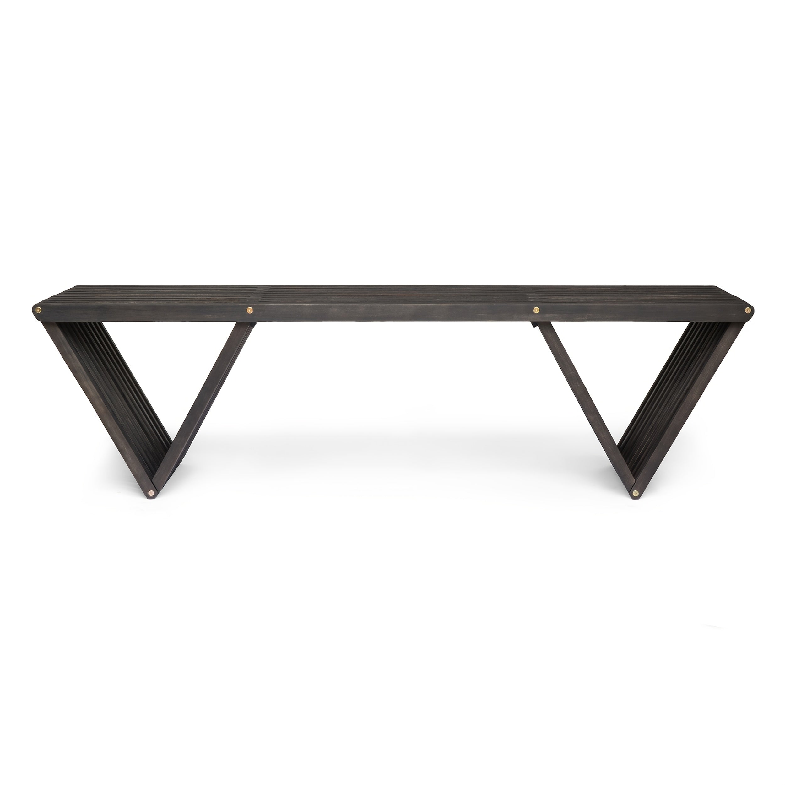 Acacia Wood Plank Design Terrace Bench | Solid and Comfortable, Fashionable Geometric Creativity, Elegant and Durable Multi-functional Outdoor Decorative Bench, Dining Chair, Leisure Balcony Garden Chair, Brown Hardwood