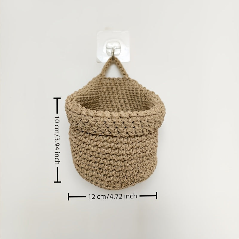 Macrame Hand-Woven Kitchen Hanging Storage Basket, Fruit Mesh Bag, Wall-Mounted Fruit And Vegetable Storage Basket, Fruit And Vegetable Mesh Bag, Kitchen Utensil Storage Mesh Bag