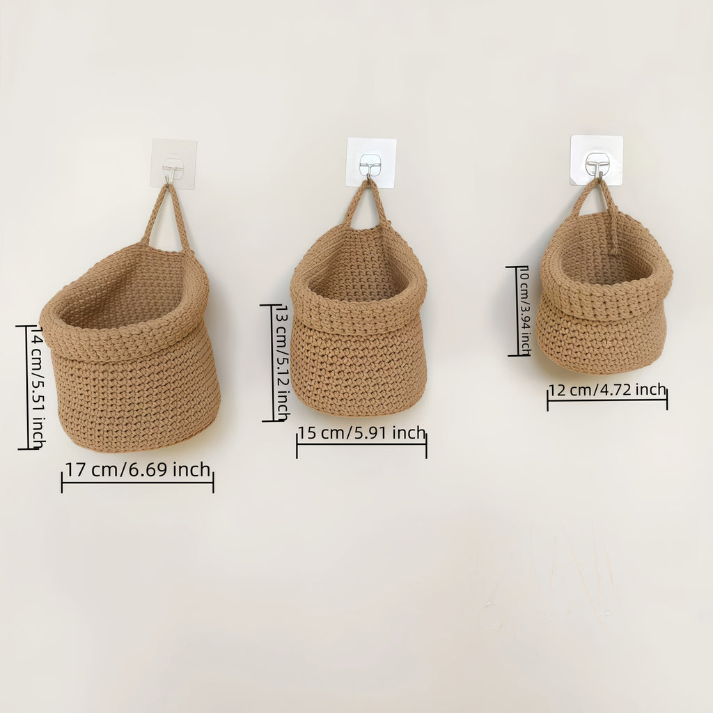 Macrame Hand-Woven Kitchen Hanging Storage Basket, Fruit Mesh Bag, Wall-Mounted Fruit And Vegetable Storage Basket, Fruit And Vegetable Mesh Bag, Kitchen Utensil Storage Mesh Bag