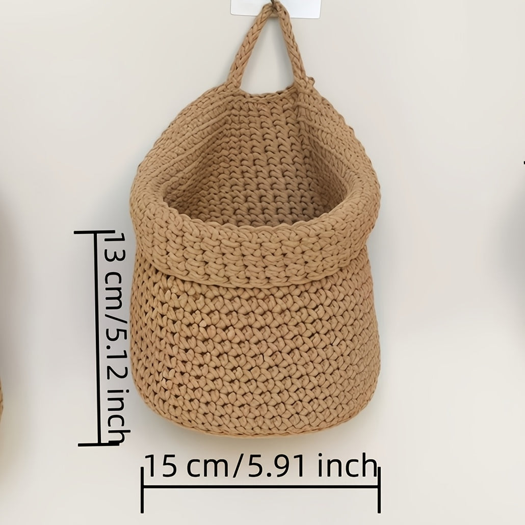 Macrame Hand-Woven Kitchen Hanging Storage Basket, Fruit Mesh Bag, Wall-Mounted Fruit And Vegetable Storage Basket, Fruit And Vegetable Mesh Bag, Kitchen Utensil Storage Mesh Bag