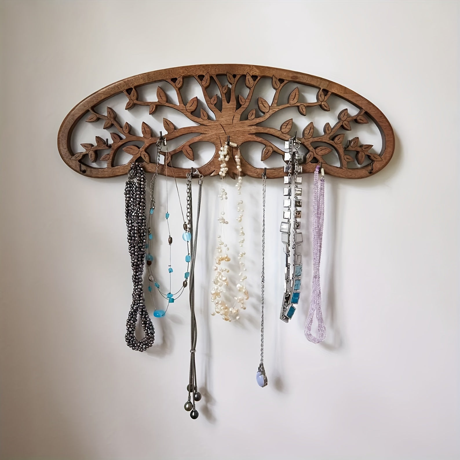 Rustic Herb Drying Rack Hanging - Artistic Life Tree Design Holds 11 Bouquets. Wooden Tree-Shaped Jewelry Holder for Storing Jewelry. Space-Saving Herb & Flower Dryer Wall Decor Art for Kitchen Witches, Gardeners & Crafters - Thanksgiving Gift